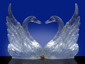 Stylised Swans  - Pair Ice Sculpture